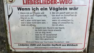 Text "Wenn ich ein Vöglein wär"